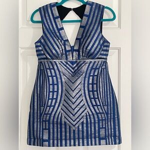 Party Robot Metallic Mini Dress